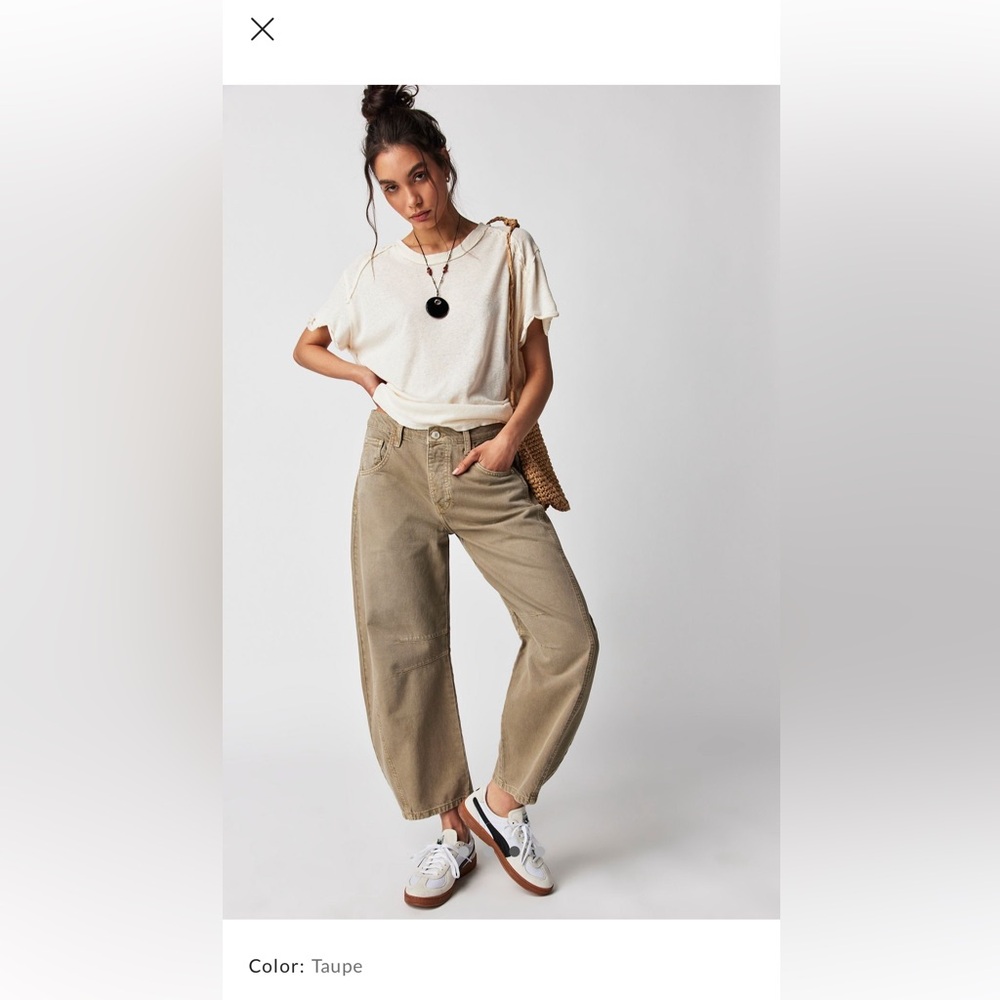 Free People “We The Free” Good luck Mid-Rise Barrel Jeans